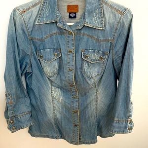 Distressed Guess Jean Shirt